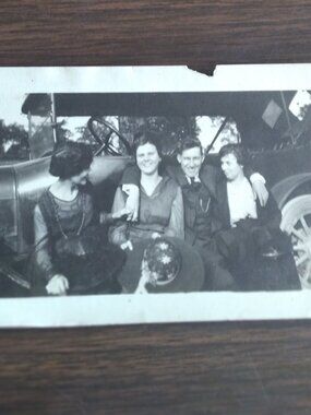 Antique Photograph - 1920s Young Man With Three Young Women